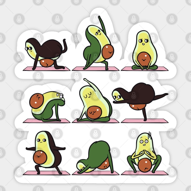 Pregnancy Avocado Yoga - Avocado - Sticker