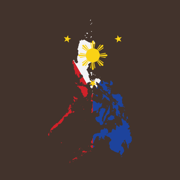 Filipino Map Philippines Flag by BANWA
