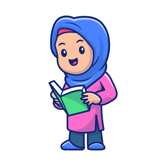 Cute girl moslem reading book by Catalyst Labs