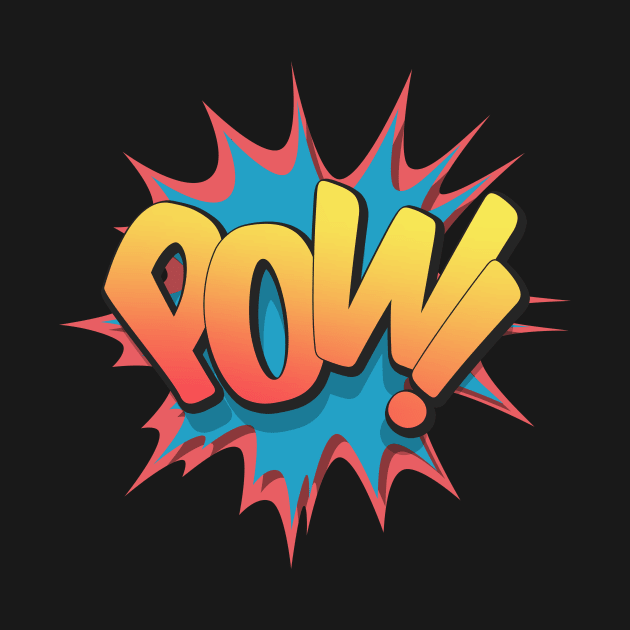 Pow! - Pop Art, Comic Book Style, Cartoon Text Burst. by Brartzy