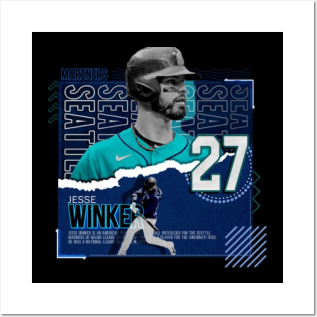 Jesse Winker Baseball Paper Poster Mariners
