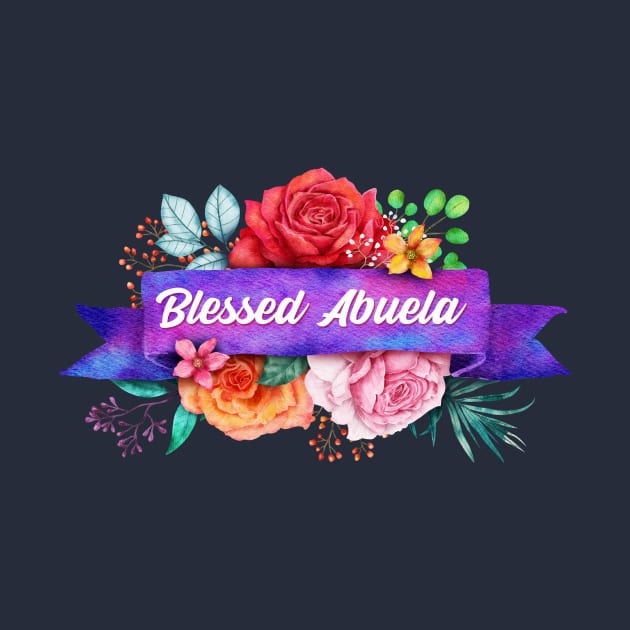 Blessed Abuela Floral Design with Watercolor Roses by g14u