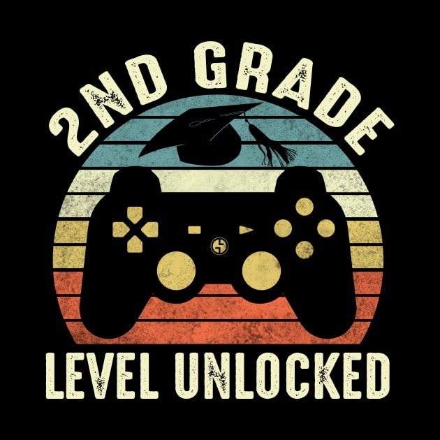 2nd Grade Level Unlocked Funny Gamer Shirt Back To School Video Gamer by FONSbually