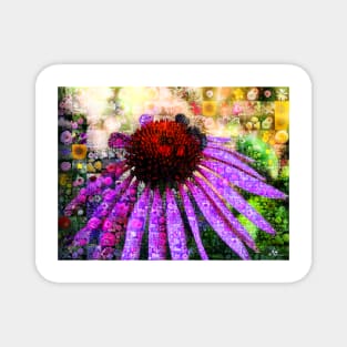 Echinacea Flower Mosaic Style Magnet