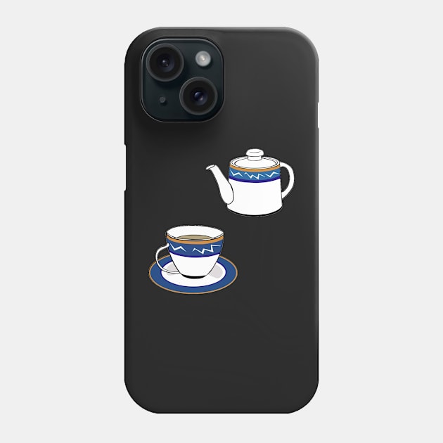 Tea Cup Print Phone Case by luckylucy