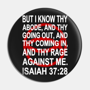 Red Ichthys – Isaiah 37:28 Pin