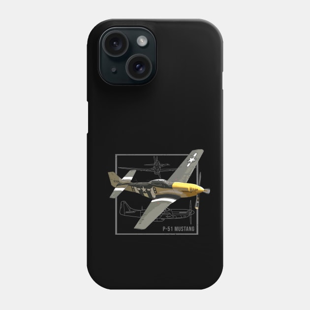 P-51 Mustang | WW2 Fighter Plane Phone Case by Jose Luiz Filho