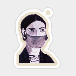 Woman wearing a mask Magnet