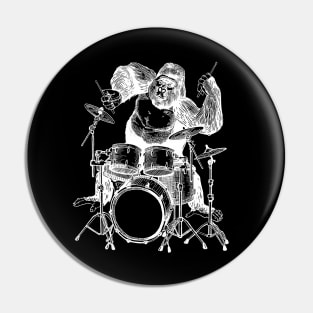 SEEMBO Gorilla Playing Drums Drummer Drumming Musician Band Pin