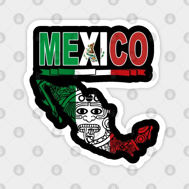 Playera Mexico Calendario Azteca en silueta del pais mexico Magnet by soccer t-shirts