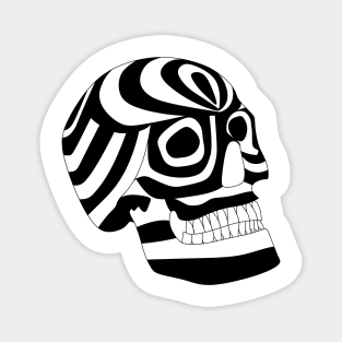 death skull in stripes ecopop Magnet