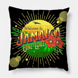 Jamaica One Love Summer Vacation Pillow