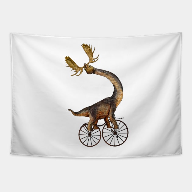 Brachiosaurus Brachiolope on Velocipede Tapestry by SirLeeTees