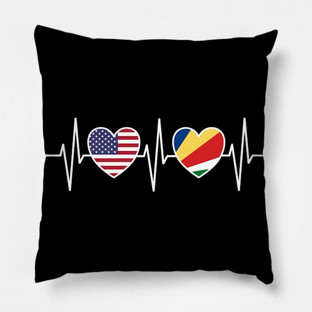 USA And Seychelles Seychelles Flag Flags Pillow by Anfrato