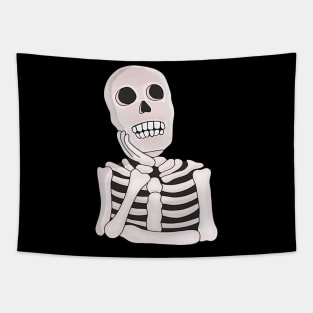 Thoughtful Skull Tapestry
