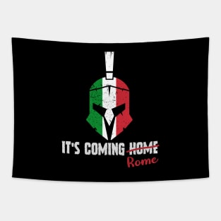 Its Coming Rome italy Football Tapestry