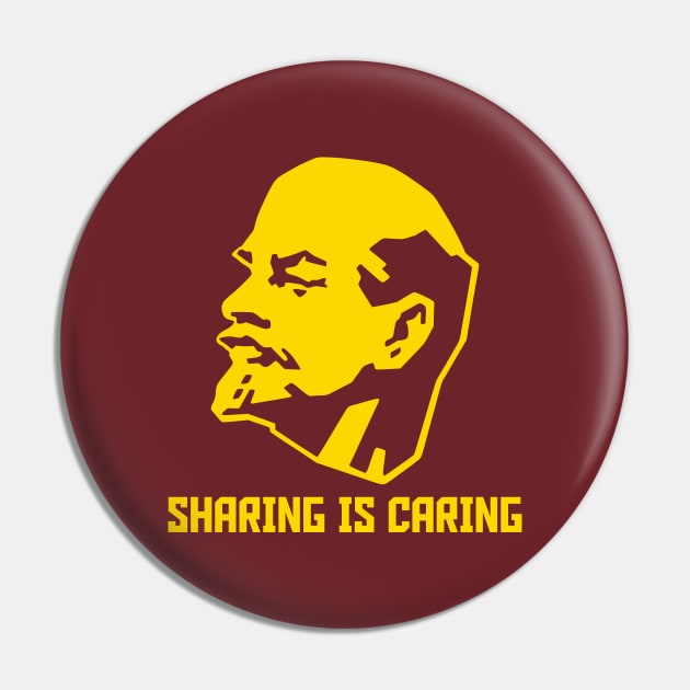 Sharing is Caring - Lenin - Yellow Pin by kaliyuga