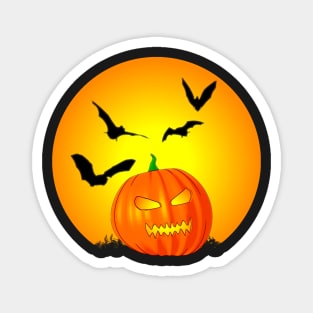 Halloween Moon Jack-O-Lantern Magnet