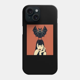 girl with bat on head halloween Phone Case