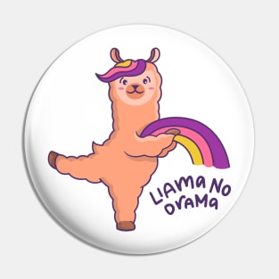 Cute Llama No Drama Pin