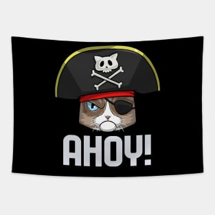 Exotic Shorthair Cat Pirate Captain Tapestry