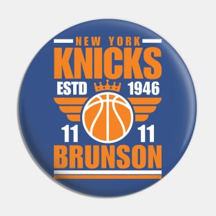 New York Knicks Brunson 11 Basketball Retro Pin