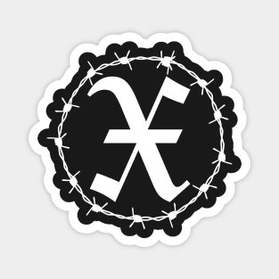 X Cross Saint Andrew Barbed Wire Gothic Magnet