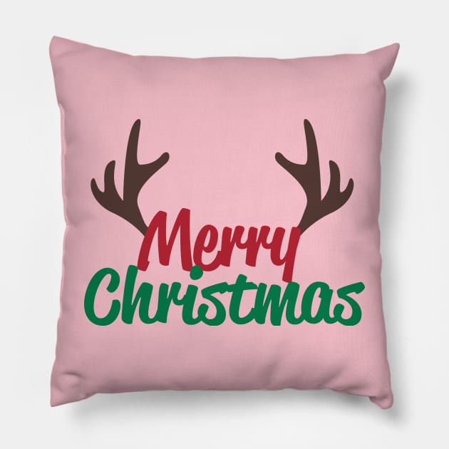 Merry Christmas Pillow by MarkoShirt