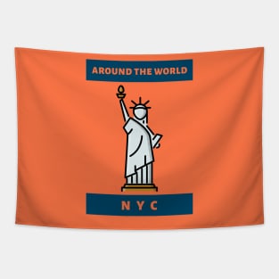 t-shirt-design-maker-with-a-statue-of-liberty-illustration Tapestry