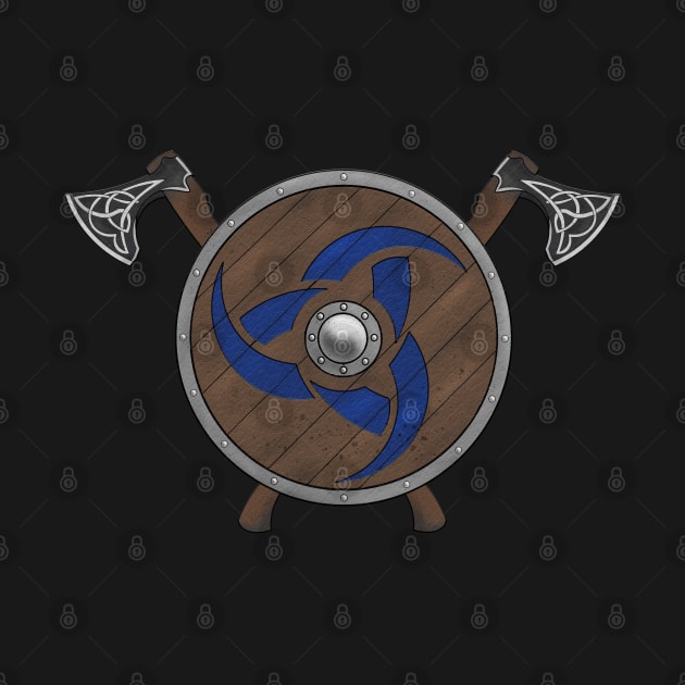 Viking Shield & Axes blue by Pikolik