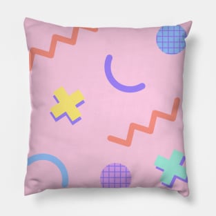 Aesthetic Geometric Patterns Risograph Floral Flowy Pattern Pillow