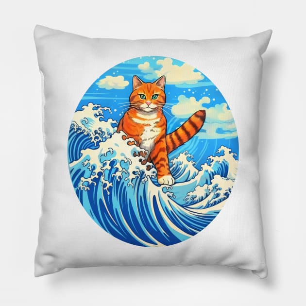 Surfing cat #cat Pillow by JBJart