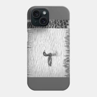 Pied Billed Grebe Black and White Phone Case