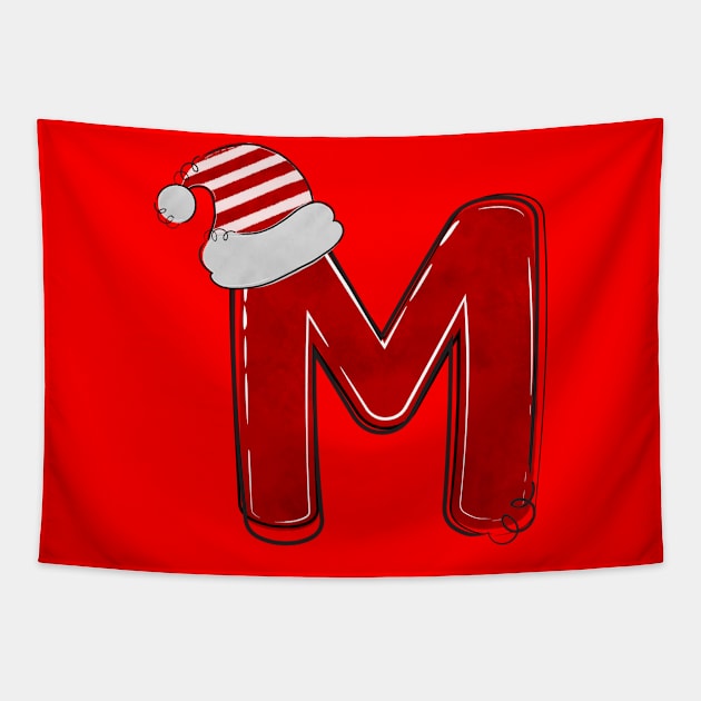 Letter M - Christmas Letter Tapestry by Pop Cult Store