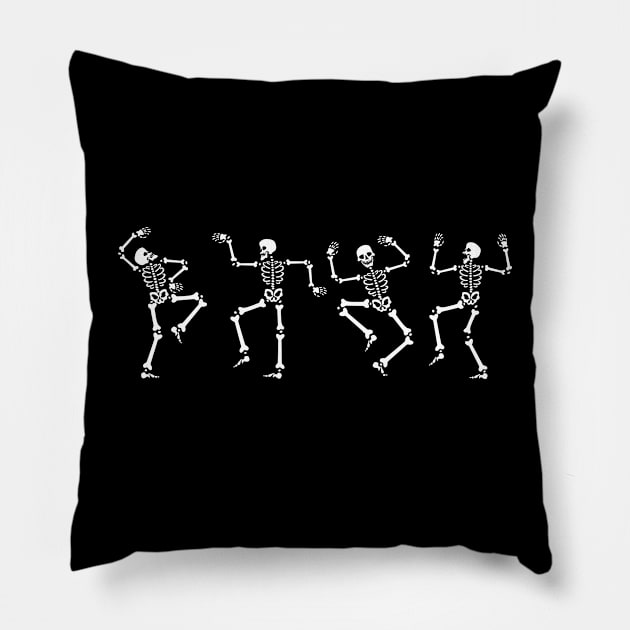 Dancing Skeletons Pillow by TheMoonlitPorch