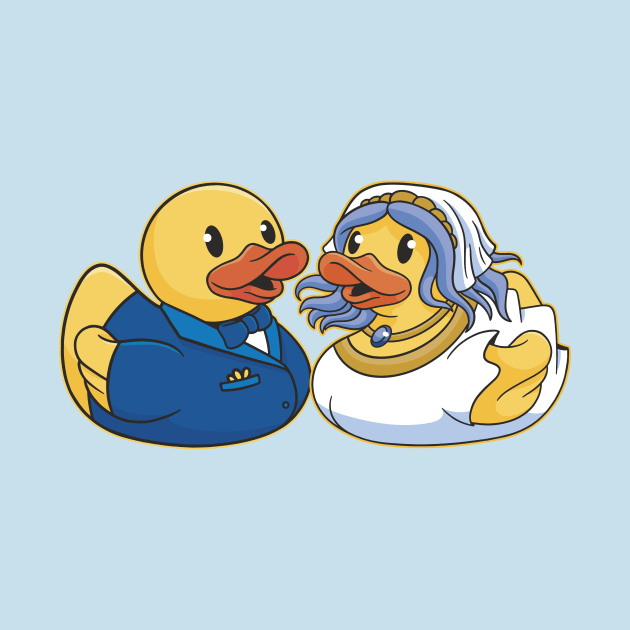 Cute Bride and Groom Rubber Duckies Squeaky Duck Wedding Gift by SLAG_Creative