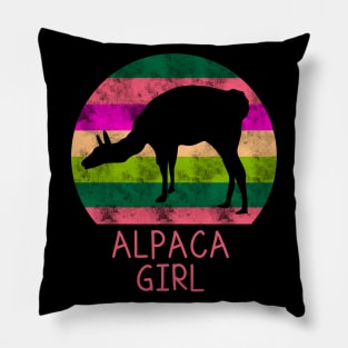 Alpaca Girl Llama Woman Pillow