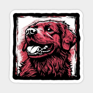 Retro Art Golden Retriever Dog Lover Magnet