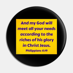 Bible Verse Philippians 4:19 Pin