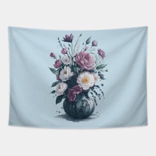 Vase of Flowers | Scattered Watercolor in Pastel Colors Tapestry