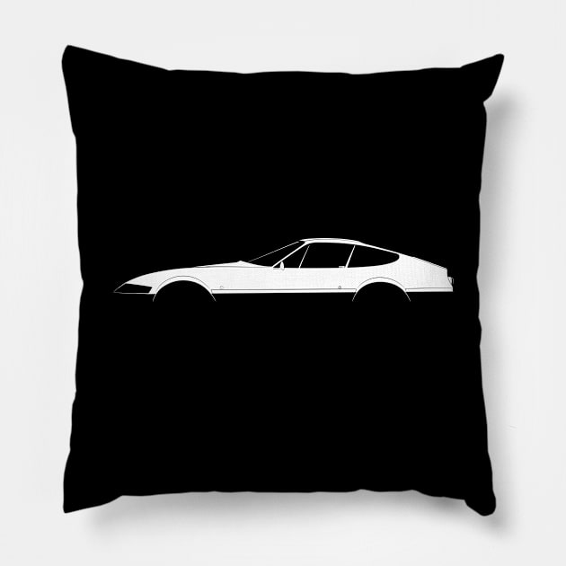 Ferrari 365 GTB/4 Daytona Silhouette Pillow by Car-Silhouettes