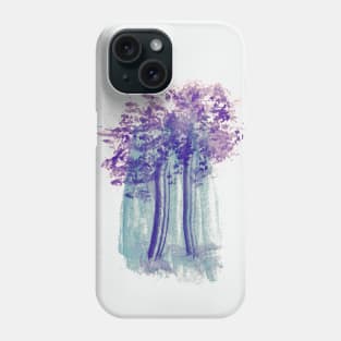 Forest Trees Watercolor Painting Phone Case