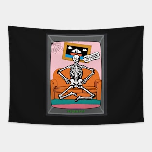 Funny Halloween Skeleton Quote Tapestry