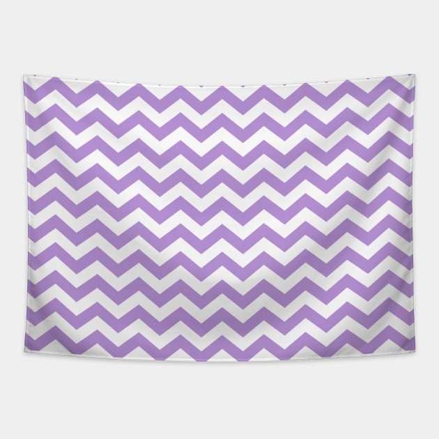 Thick Light Purple and White Chevron Pattern Tapestry by squeakyricardo