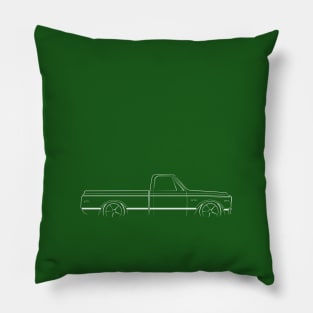 Chevy C-10 Pickup - profile stencil, white Pillow