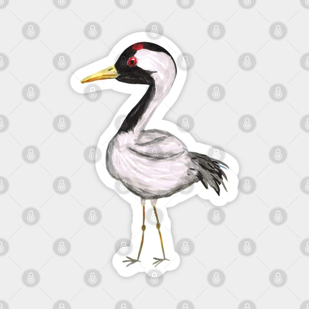 Cute crane watercolor Magnet by Bwiselizzy