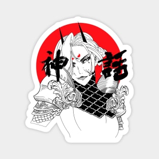 Vaporwave Samurai Girl Warrior Magnet