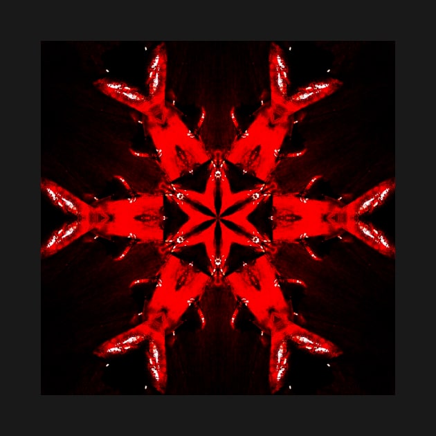 Ominous Red Kaleidoscope pattern (Seamless) 4 by Swabcraft