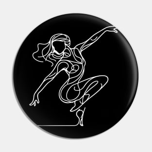 Contemporary Female dancer White Line art Pin