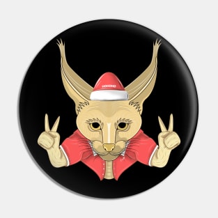 santa caracal cat Pin